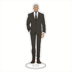 Porte-clé acrylique Solo Leveling représentant un personnage en costume élégant avec un fond blanc