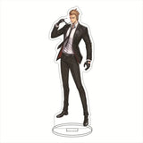 Porte-clé acrylique Solo Leveling représentant un personnage élégant en costume noir avec un geste de défi