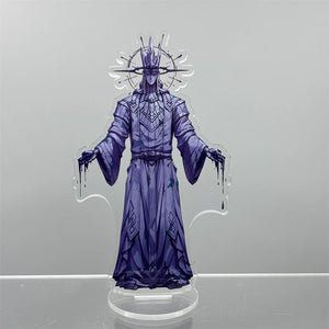 Porte-clé acrylique Solo Leveling représentant un personnage en robe violette avec des détails élégants