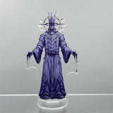 Porte-clé acrylique Solo Leveling représentant un personnage en robe violette avec des détails élégants