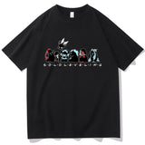T-shirt noir Eterna Solo Leveling avec illustration colorée de personnages emblématiques