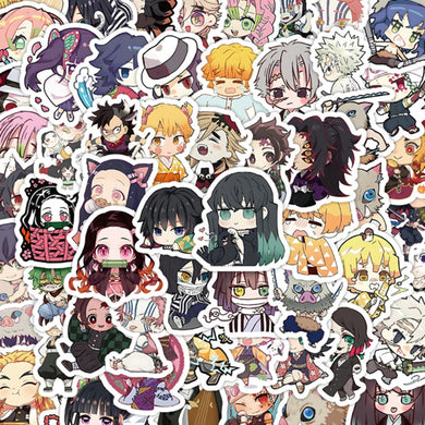 Autocollants kawaii Demon Slayer avec des personnages mignons et colorés de la série