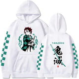 Sweat imprimé manga Eterna avec design de personnage et manches à carreaux, parfait pour les fans d'anime