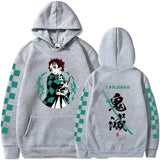 Sweat imprimé manga gris Eterna avec illustration de personnage et motifs sur les manches