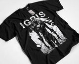 T-shirt Igris Solo Leveling noir avec un design graphique audacieux et stylisé