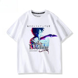 T-shirt Solo Leveling en blanc avec un design animé du personnage principal en couleur