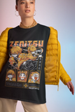 T-shirt Zenitsu femme avec un design coloré d'animation et des motifs vibrants