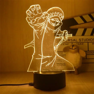 Veilleuse 3D One Piece représentant un personnage en action avec un éclairage doux pour la chambre des fans